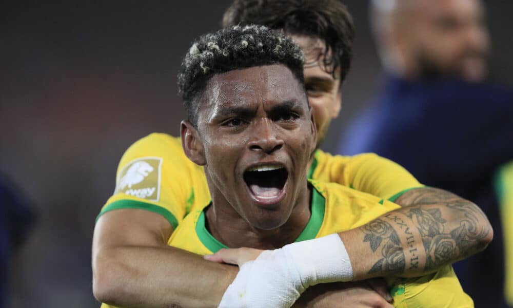 POLOKWANE, SOUTH AFRICA - JANUARY 27: Brayan Leon of Mamelodi Sundowns celebrates goal during the Betway Premiership match between Sekhukhune United and Mamelodi Sundowns at Peter Mokaba Stadium on January 27, 2026 in Polokwane, South Africa.