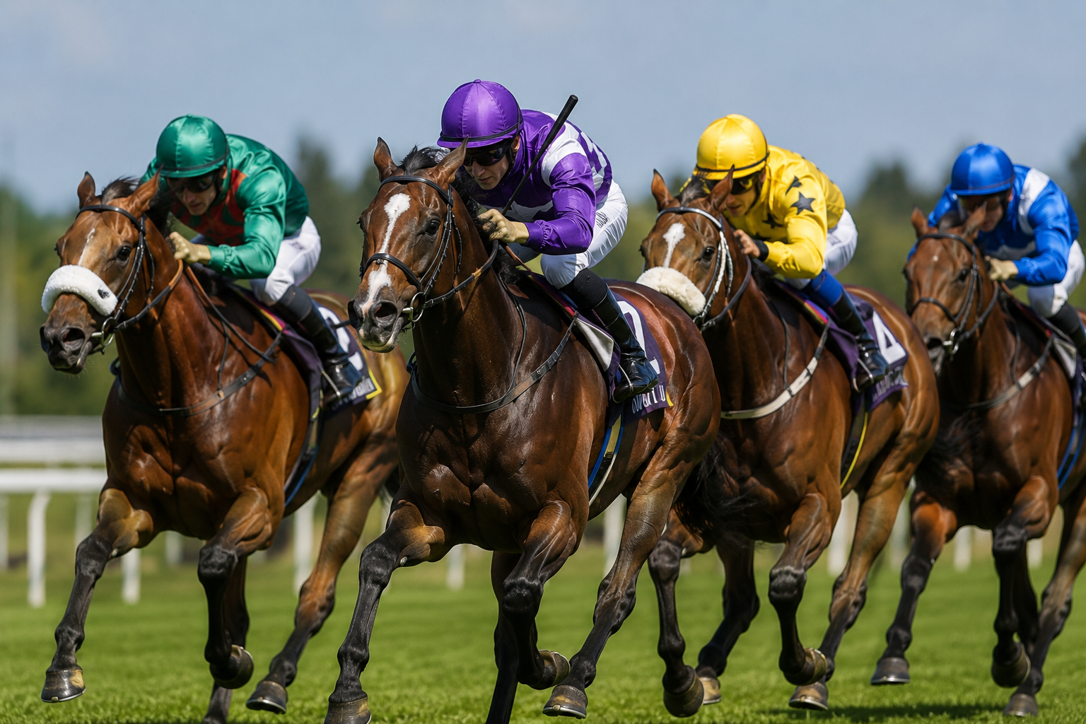 Racehorses in full gallop