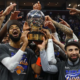 The New York Knicks lifting the cup after einning the Eastern Conference Finals.