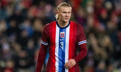 Erling Haaland playing for Norway