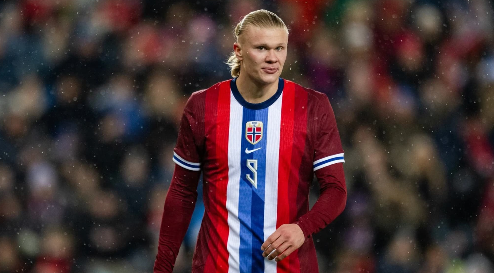 Erling Haaland playing for Norway