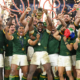 Springboks lifting the Rugby World Cup trophy in 2023